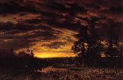 Albert Bierstadt Evening on the Prairie painting
